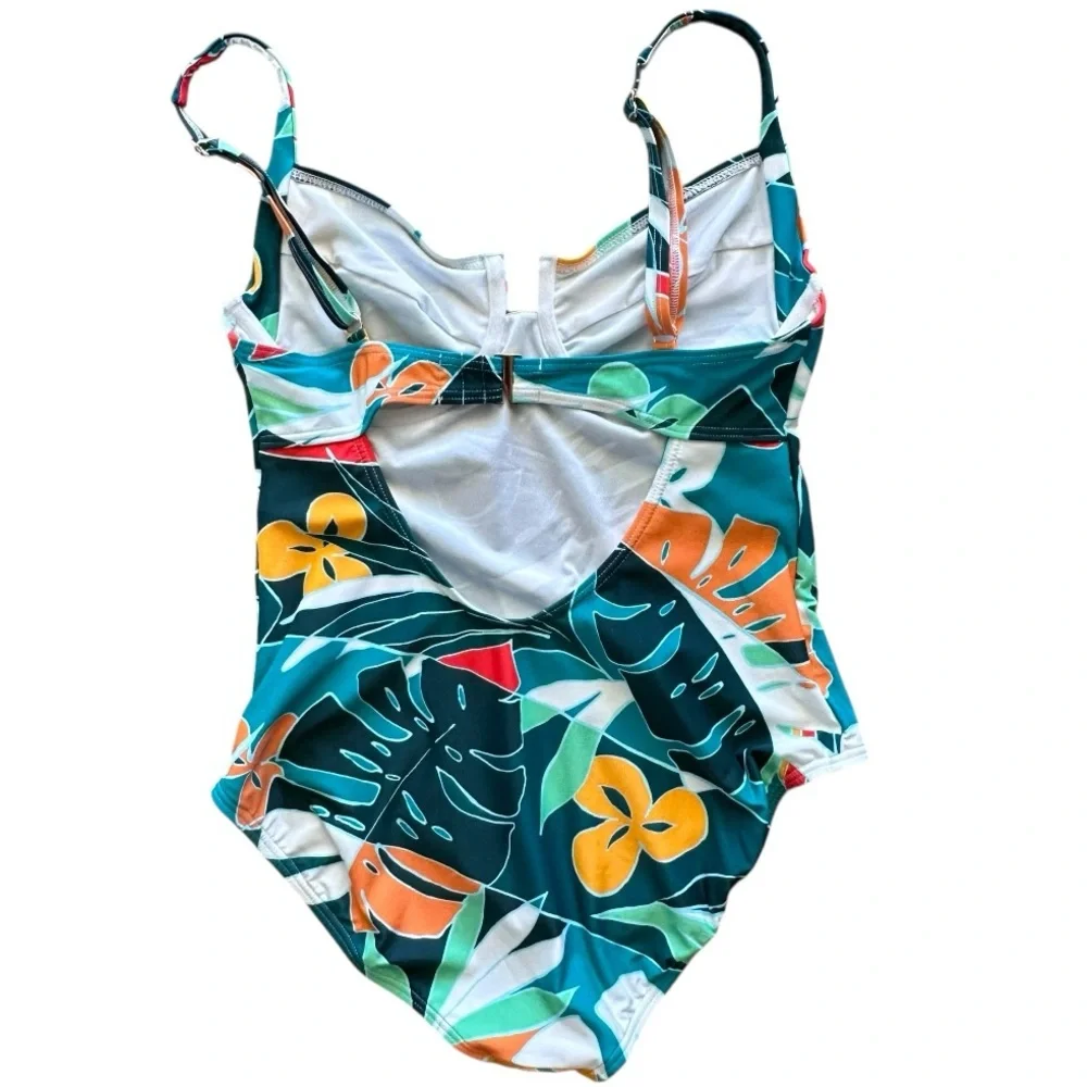 Vince Camuto Tropical Floral One Piece Swimsuit Size 12 NWT